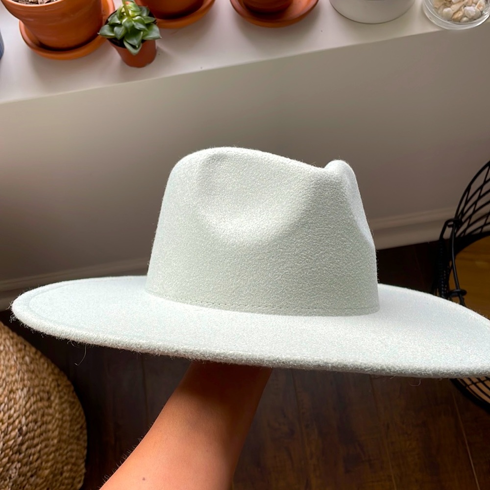 Fedora Hat- Mint Green -One Size Adjustable Straps